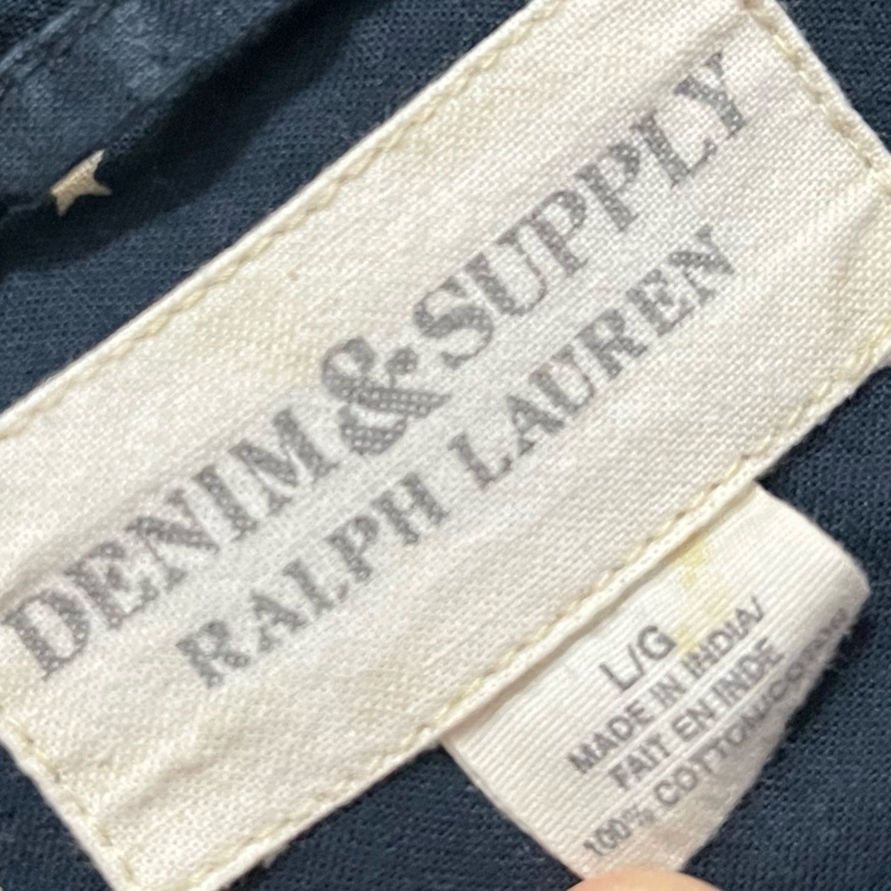Denim & Supply Ralph Lauren Navy with Stars Button Down Shirt - Picture 7 of 8